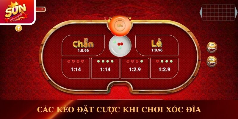 Các kèo đặt cược khi chơi Xóc Đĩa